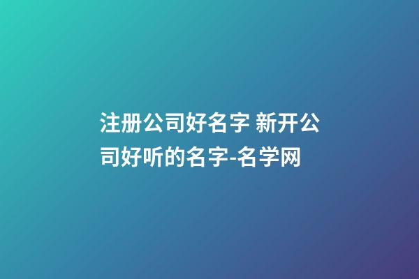 注册公司好名字 新开公司好听的名字-名学网-第1张-公司起名-玄机派